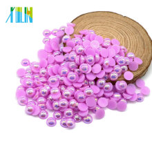 Colorful AB Half Pearls Decorative Beads Pearls in Bulk , A11-Lt.purple AB